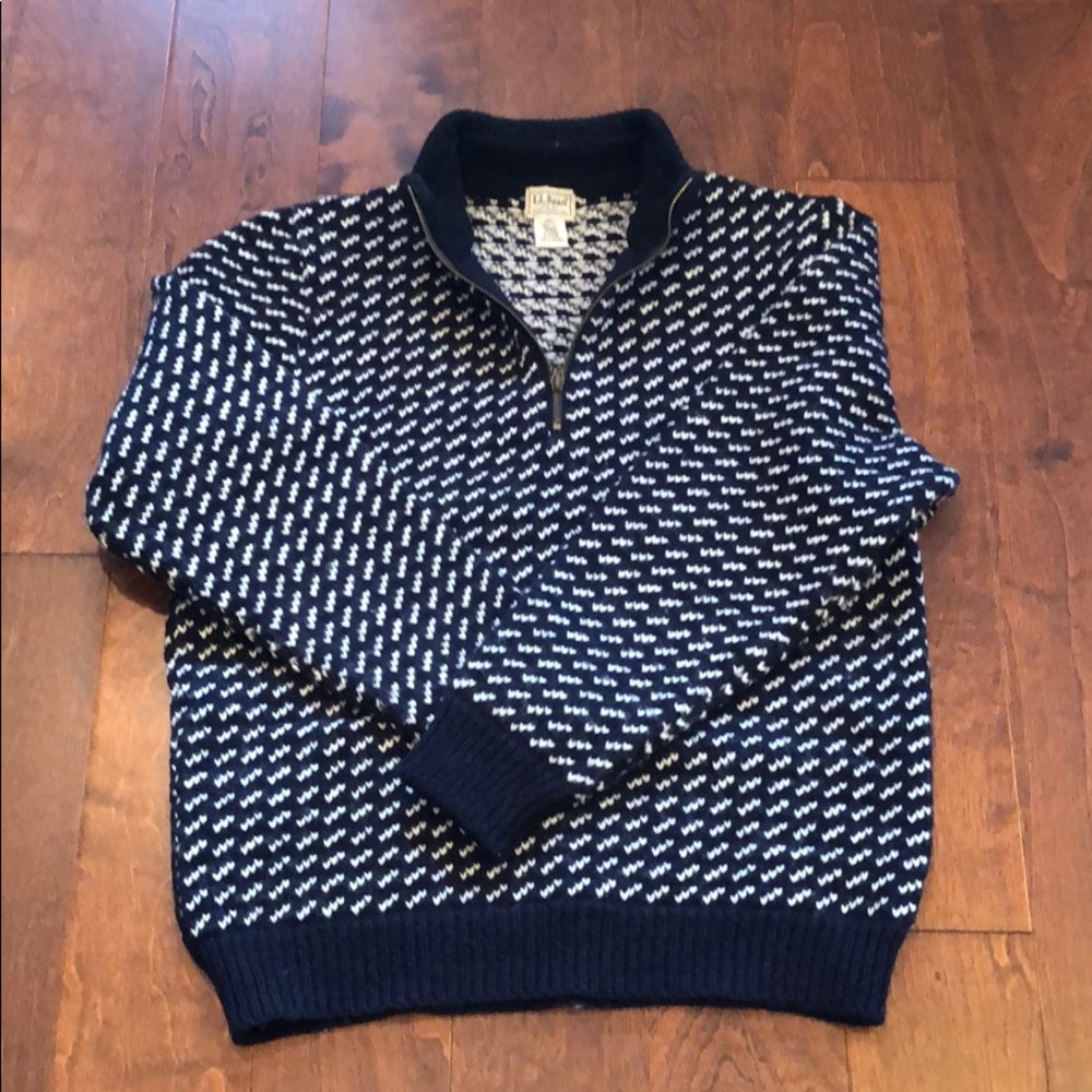 LL Bean 100% wool 1/4 zip sweater (medium)